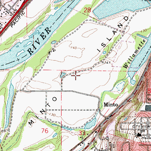 Topographic Map of Minto Island, OR