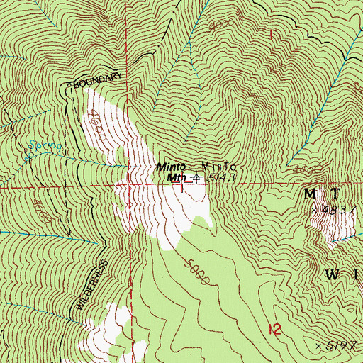 Topographic Map of Minto Mountain, OR