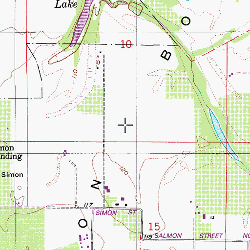 Topographic Map of Mission Bottom, OR