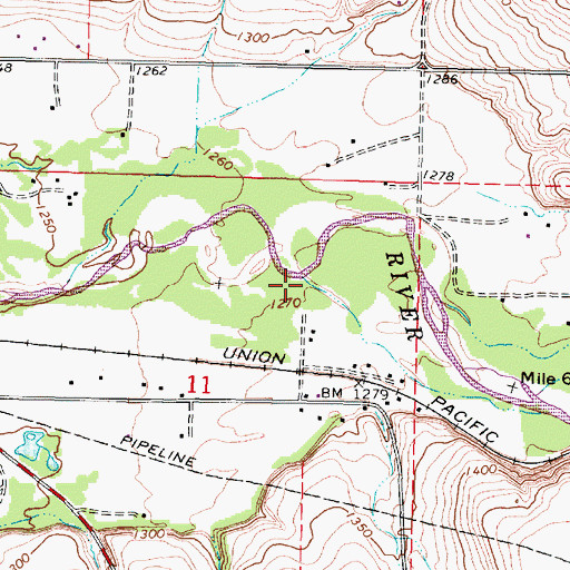 Topographic Map of Mission Creek, OR