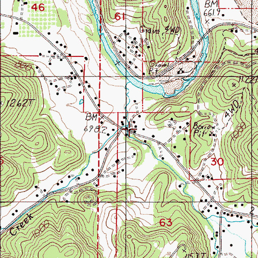 Topographic Map of Mitchell Creek, OR