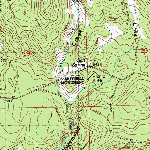 Topographic Map of Mitchell Monument, OR