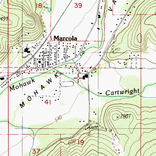 Topographic Map of Mohawk High School, OR