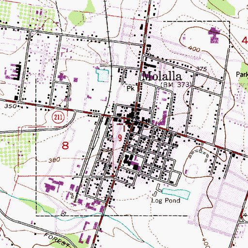 Topographic Map of Molalla, OR