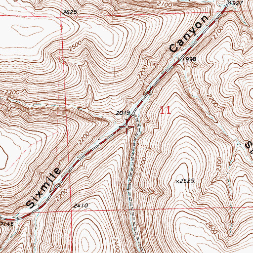 Topographic Map of Monahan Canyon, OR