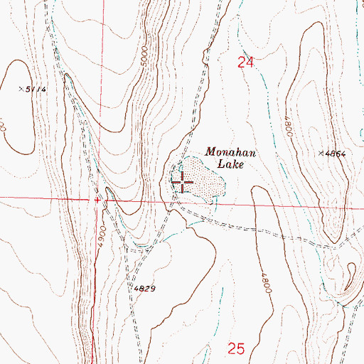 Topographic Map of Monahan Lake, OR