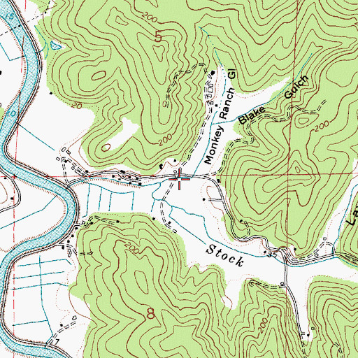 Topographic Map of Monkey Ranch Gulch, OR