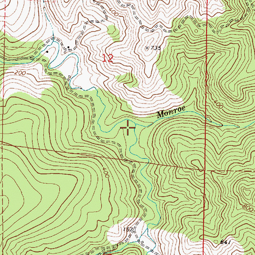 Topographic Map of Monroe Creek, OR