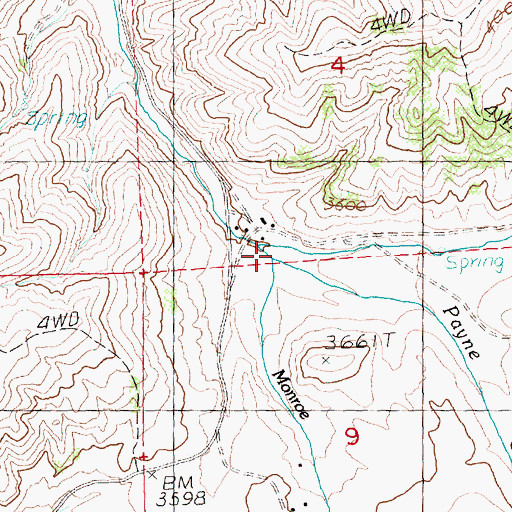 Topographic Map of Monroe Creek, OR