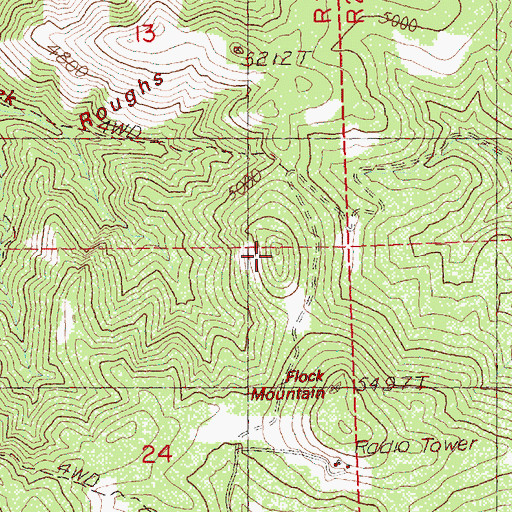 Topographic Map of Monroe Roughs, OR