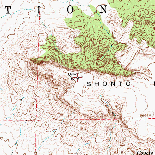 Topographic Map of Shonto Butte, AZ
