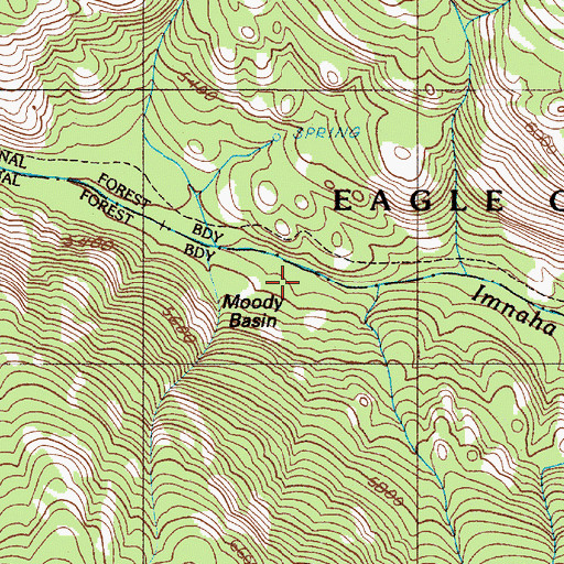 Topographic Map of Moody Basin, OR