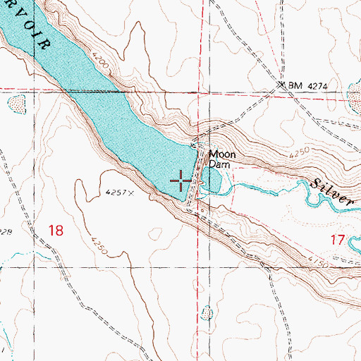 Topographic Map of Moon Dam, OR