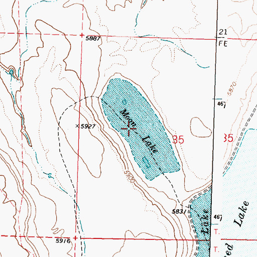 Topographic Map of Moon Lake, OR