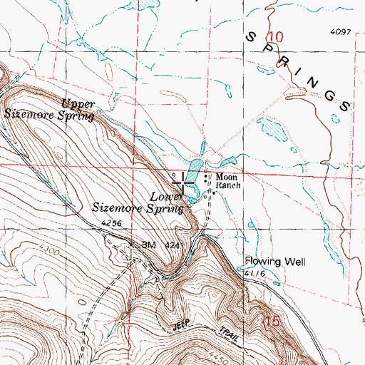 Topographic Map of Moon Ranch, OR