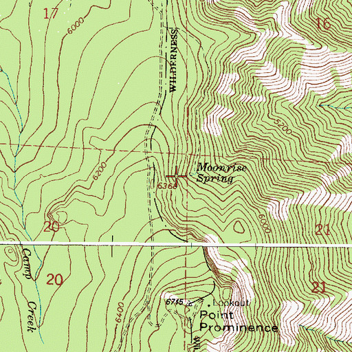 Topographic Map of Moonrise Spring, OR