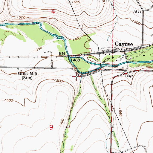 Topographic Map of Moonshine Creek, OR