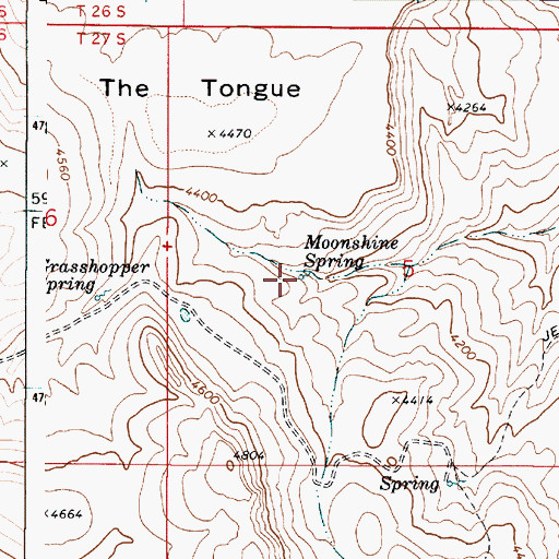 Topographic Map of Moonshine Spring, OR