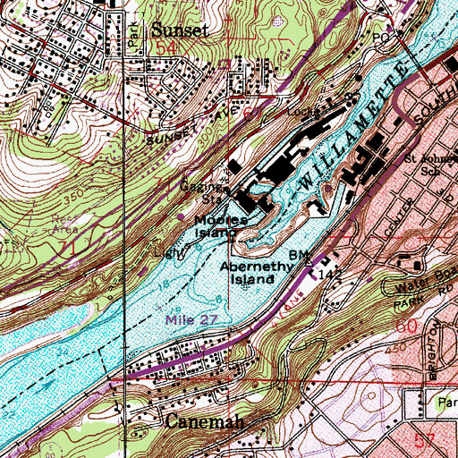 Topographic Map of Moores Island, OR