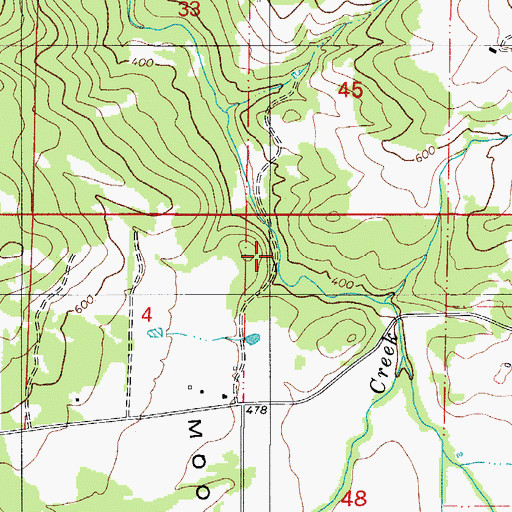Topographic Map of Moores Valley, OR
