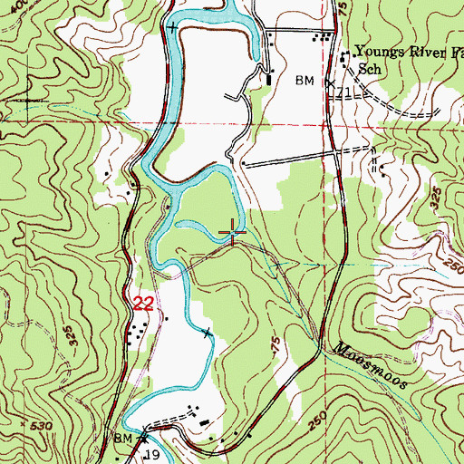 Topographic Map of Moosmoos Creek, OR