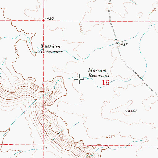 Topographic Map of Morcom Reservoir, OR