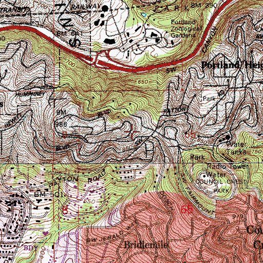 Topographic Map of Saint Thomas More School, OR