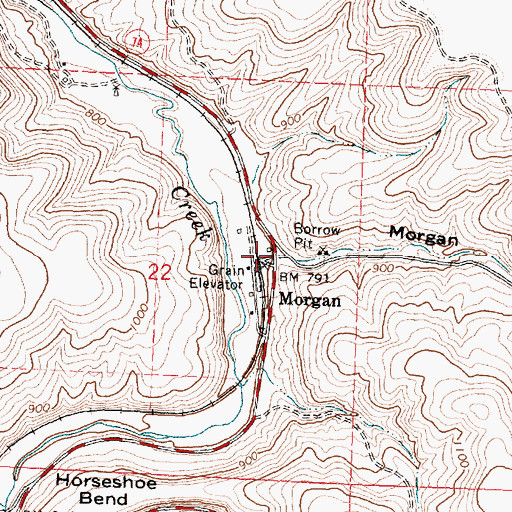 Topographic Map of Morgan Canyon, OR