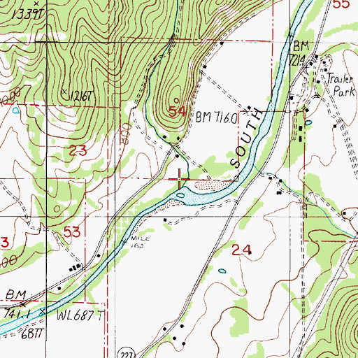 Topographic Map of Morgan Creek, OR