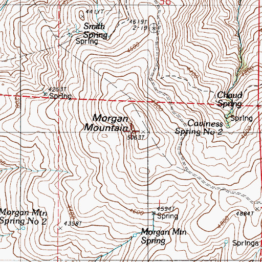 Topographic Map of Morgan Mountain, OR
