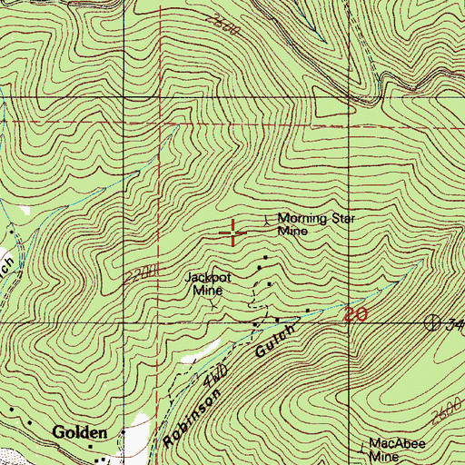 Topographic Map of Morning Mine, OR
