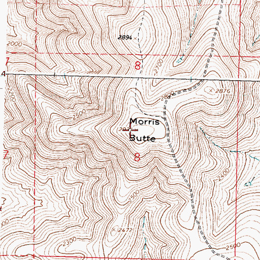 Topographic Map of Morris Butte, OR