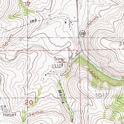 Topographic Map of Morris Canyon, OR