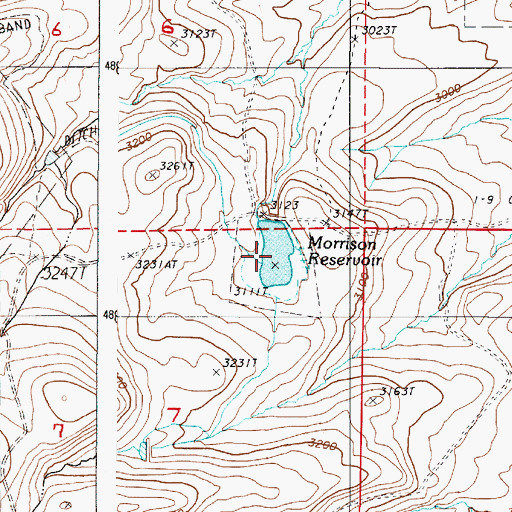 Topographic Map of Morrison Reservoir, OR