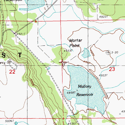 Topographic Map of Mortar Point, OR
