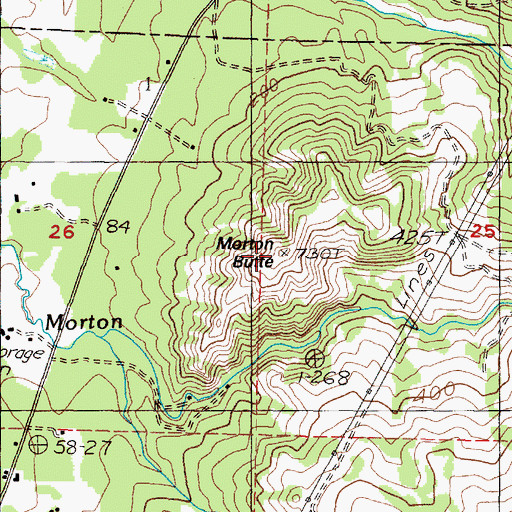 Topographic Map of Morton Butte, OR