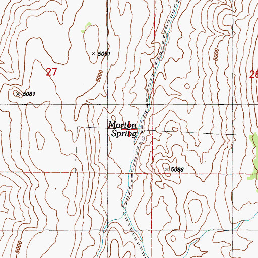 Topographic Map of Morton Spring, OR
