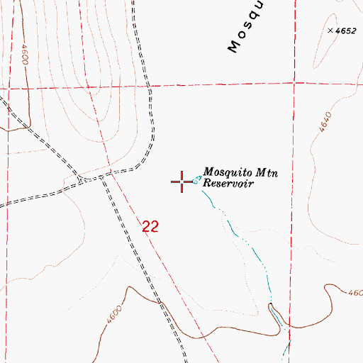 Topographic Map of Mosquito Mountain Reservoir, OR
