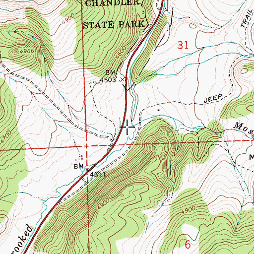 Topographic Map of Moss Creek, OR