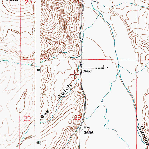 Topographic Map of Moss Gulch, OR