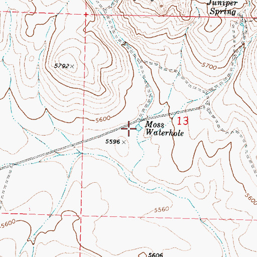 Topographic Map of Moss Waterhole, OR