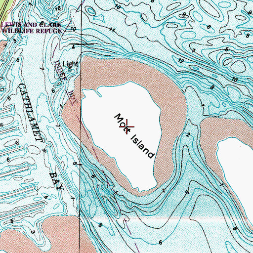 Topographic Map of Mott Island, OR