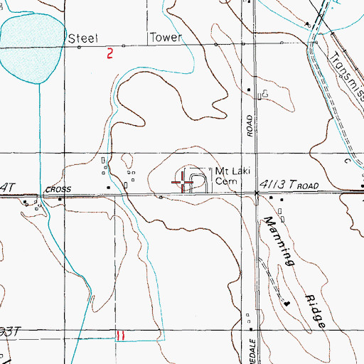 Topographic Map of Mount Laki Cemetery, OR