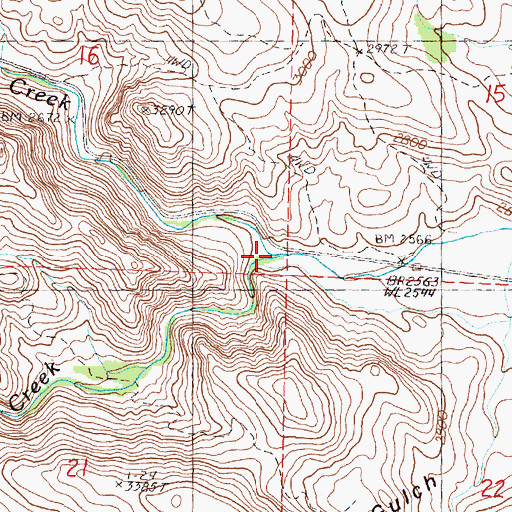 Topographic Map of Mountain Creek, OR