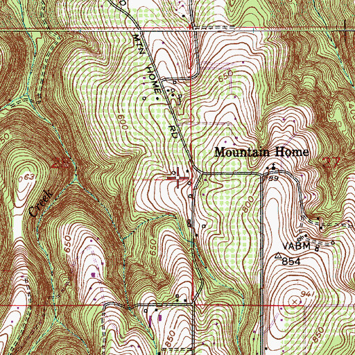 Topographic Map of Mountain Home, OR