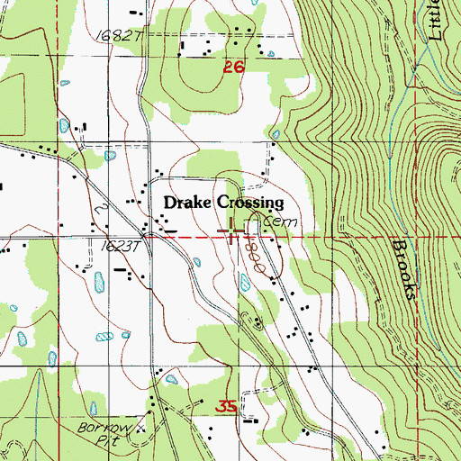 Topographic Map of Mountain View Cemetery, OR