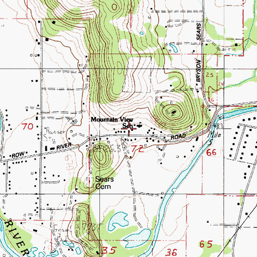 Topographic Map of Mountain View School (historical), OR