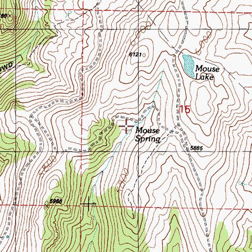 Topographic Map of Mouse Spring, OR