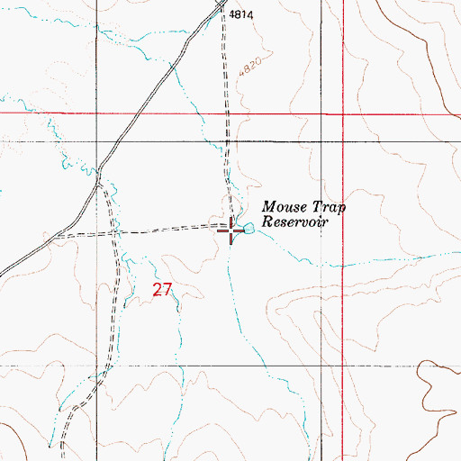 Topographic Map of Mouse Trap Reservoir, OR