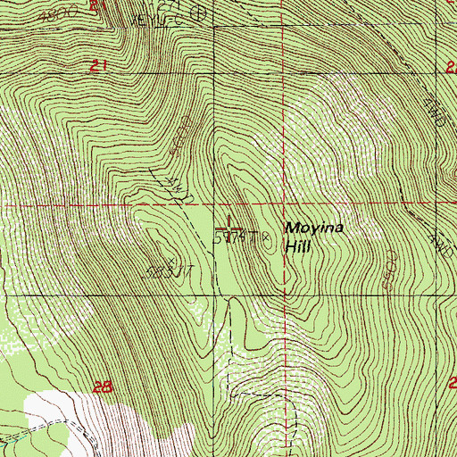Topographic Map of Moyina Hill, OR